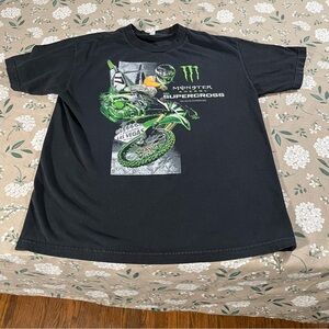 Monster Energy Supercross AMA World Championship 2017 Shirt Size Large Black Y2K